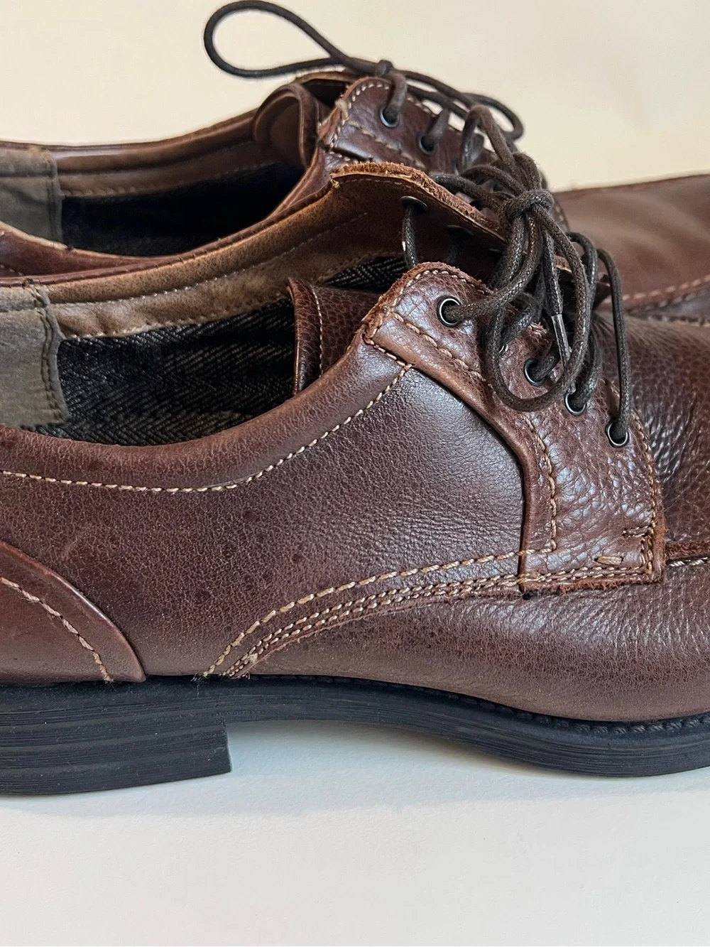 Bass Men’s Brown leather lace up Oxford shoes dress shoes size 9